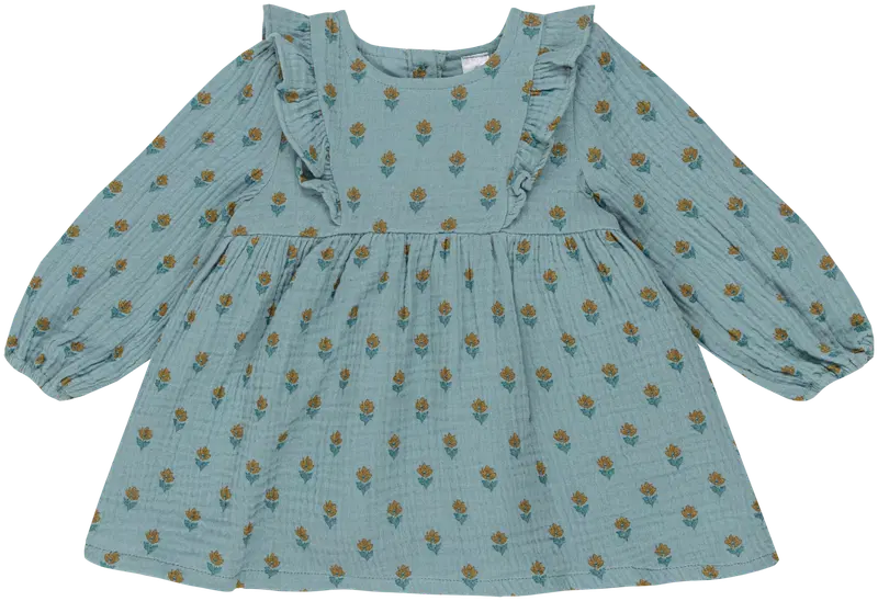 Платье с оборками для малышей TEX BABY Маленькие цветочки (размер 36 М, цвет ЗЕЛЕНЫЙ 6)