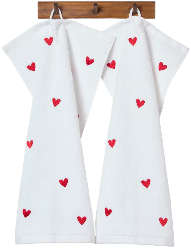 Åhléns Домашнее полотенце для рук Valentines 30x50 см 2 шт. (цвет красный/белый)