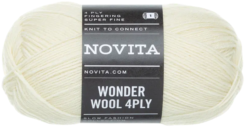 Пряжа Novita Wonder Wool 4PLY 50 г манная крупа 006 (цвет манная крупа)