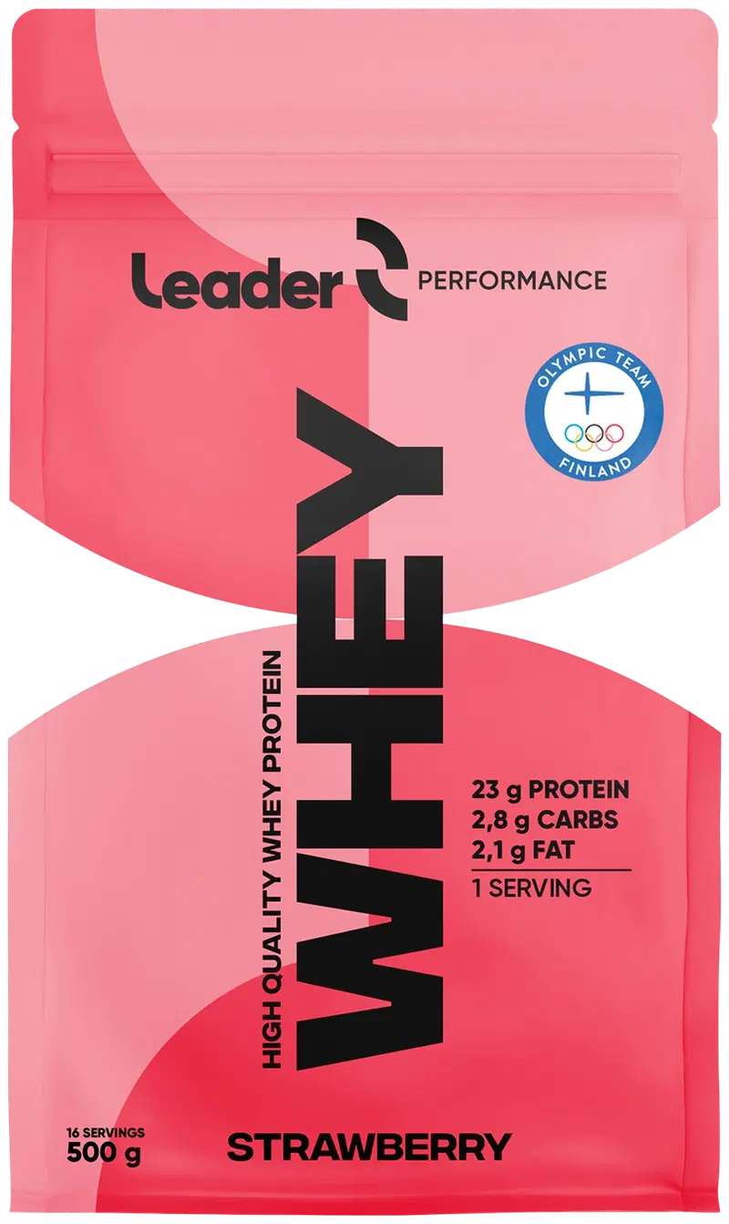 Сывороточный протеин Leader Performance Whey, порошок клубники, 500 г