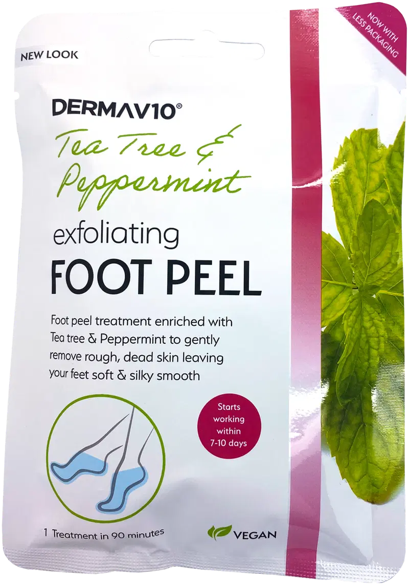 Derma V10 отшелушивающая маска для ног «Чайное дерево и мята» 1 пара