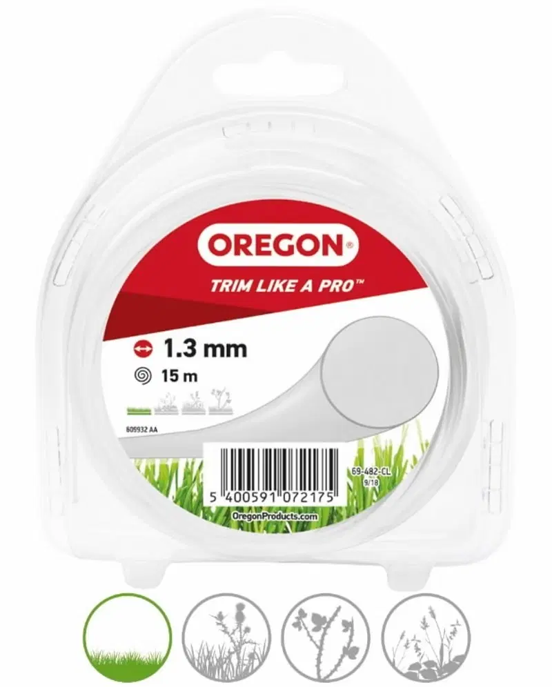 Леска для триммера травы Oregon 1,3 мм 15 м