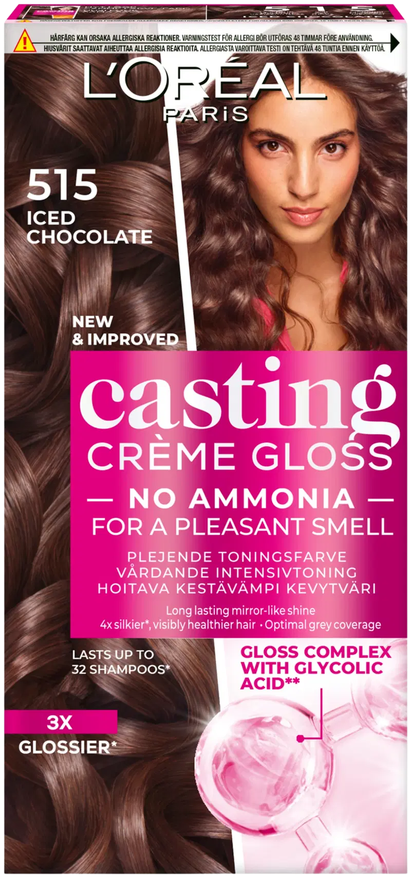 L'Oréal Paris Casting Crème Gloss 515 Iced Chocolate Светло-коричневый Ясень Красного дерева светлый цвет 1шт (цвет Ледяной шоколад)