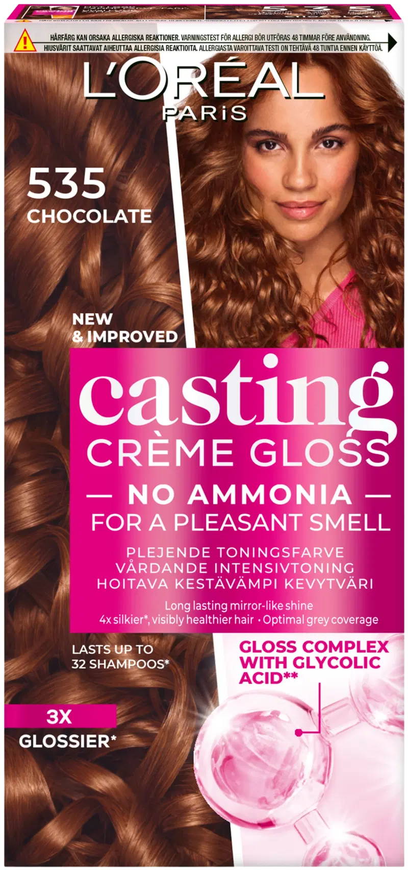 L'Oréal Paris Casting Crème Gloss 535 Шоколад Красное дерево Золотисто-коричневый светлый цвет 1шт (цвет Шоколад)
