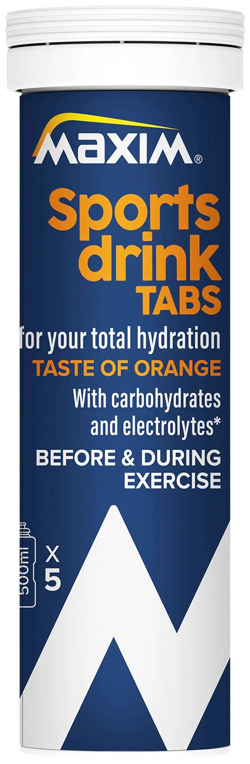 Maxim Total Hydration Шипучие таблетки со вкусом апельсина, содержащие углеводы и электролиты, 100 г