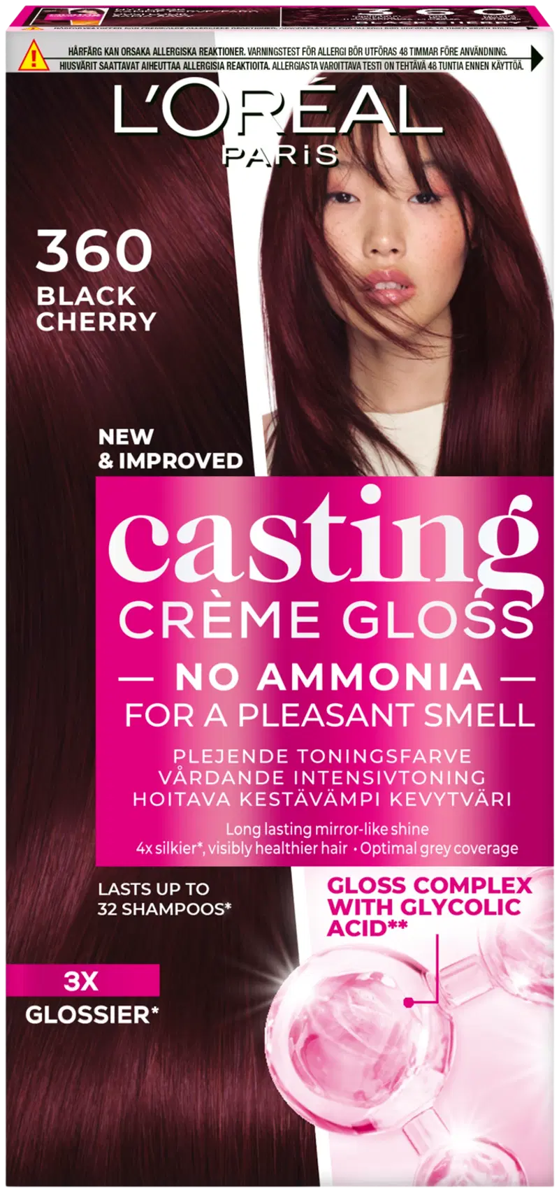 L'Oréal Paris Casting Crème Gloss 360 Black Cherry Темно-красный коричневый светлый цвет 1шт (цвет Черная вишня)