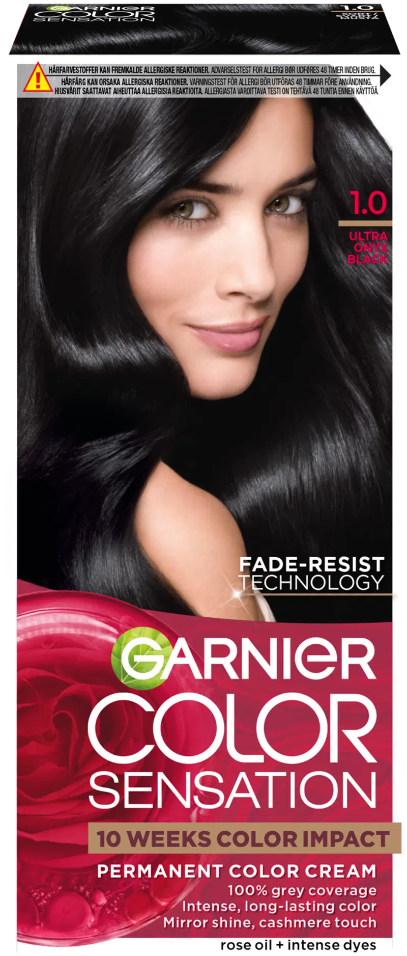 Garnier Color Sensation 1.0 Ultra Onyx Black Черный интенсивный стойкий цвет 1 шт. (цвет Ультра Оникс Черный)