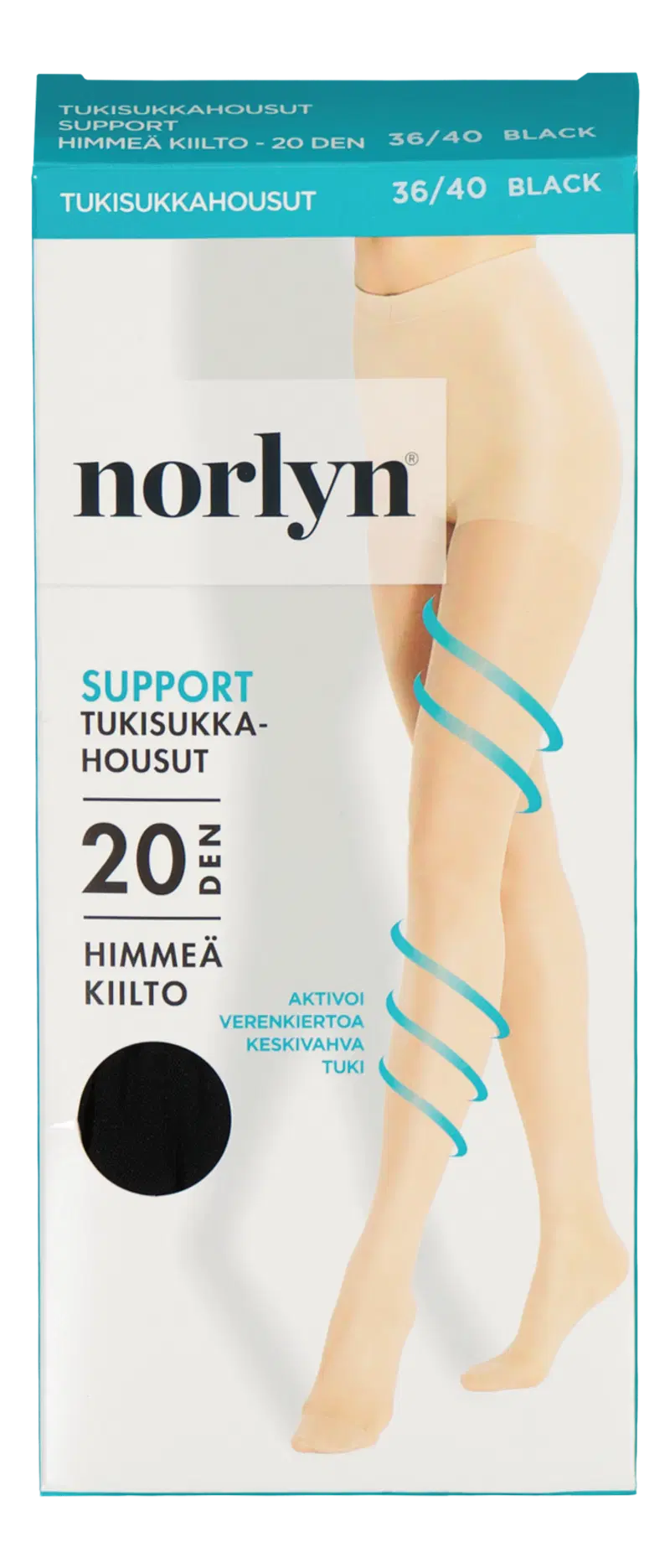 Женские поддерживающие колготки Norly 20 ден. (размер 36-40, цвет ЧЕРНЫЙ)