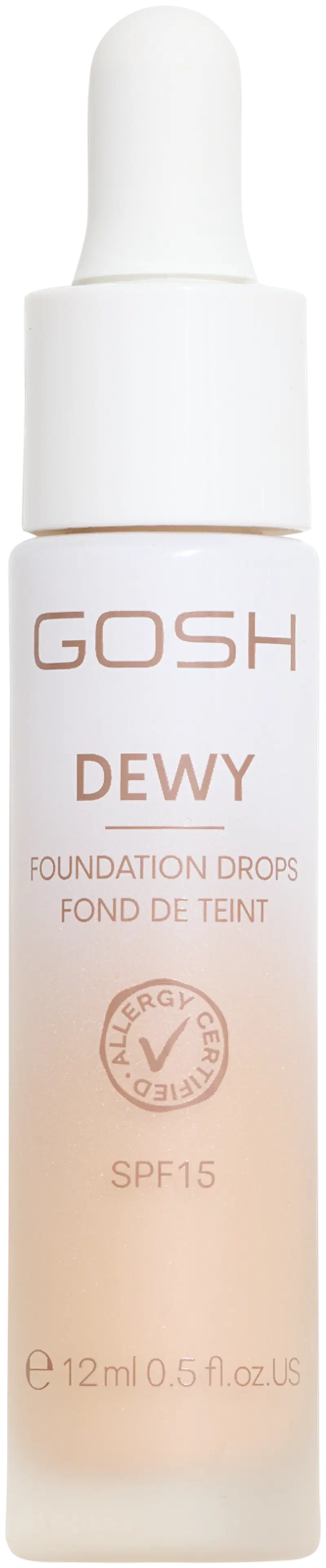 Gosh Dewy Foundation Drops 006 Тональный крем среднего размера 12 мл (размер 12 МЛ, цвет Справедливый)