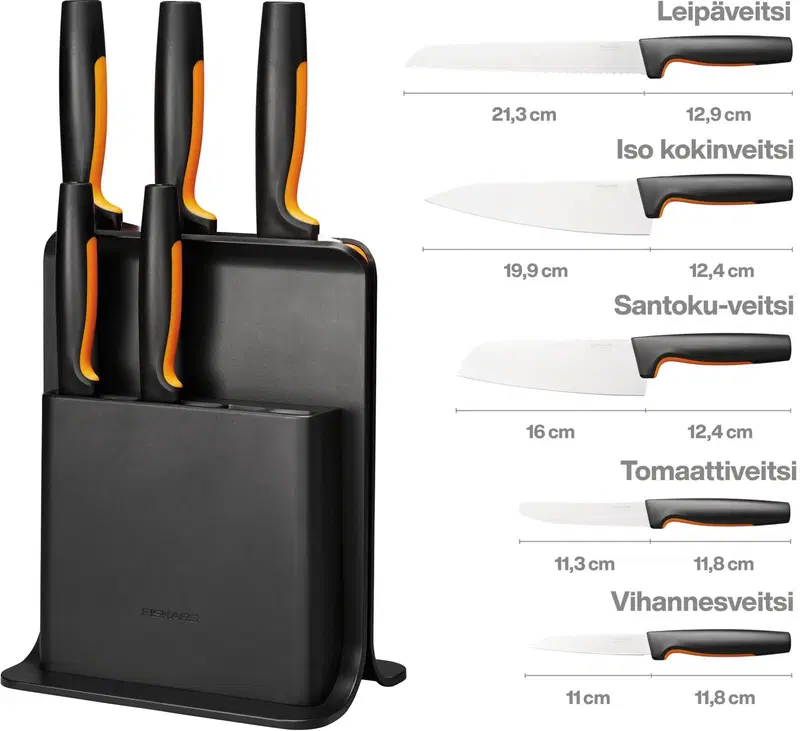 Fiskars FF Держатель ножей пластиковый (в комплекте 5 ножей)