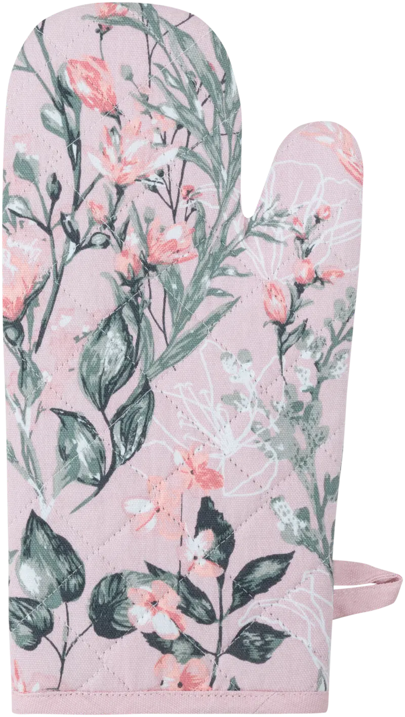Варежка домашняя Watercolor Flowers 15х32 см, розовая (цвет светло-розовый)