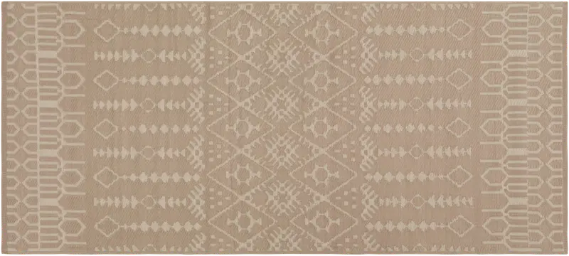 Пластиковый ковер для дома Ornament 90x200см бежевый (цвет Simply Taupe/Серебристый серый)