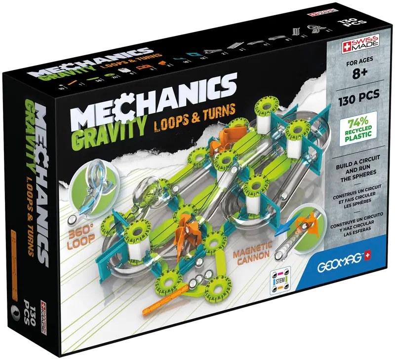 Geomag Mechanics Gravity Curves and Turns Магнитный конструктор из 130 деталей