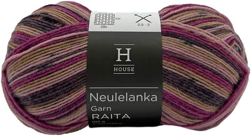 Пряжа для носков House Stripe Pattern 100 г Фуксия/светло-розовый/бежевый 82448 (цвет фуксия/светло-розовый/бежевый)