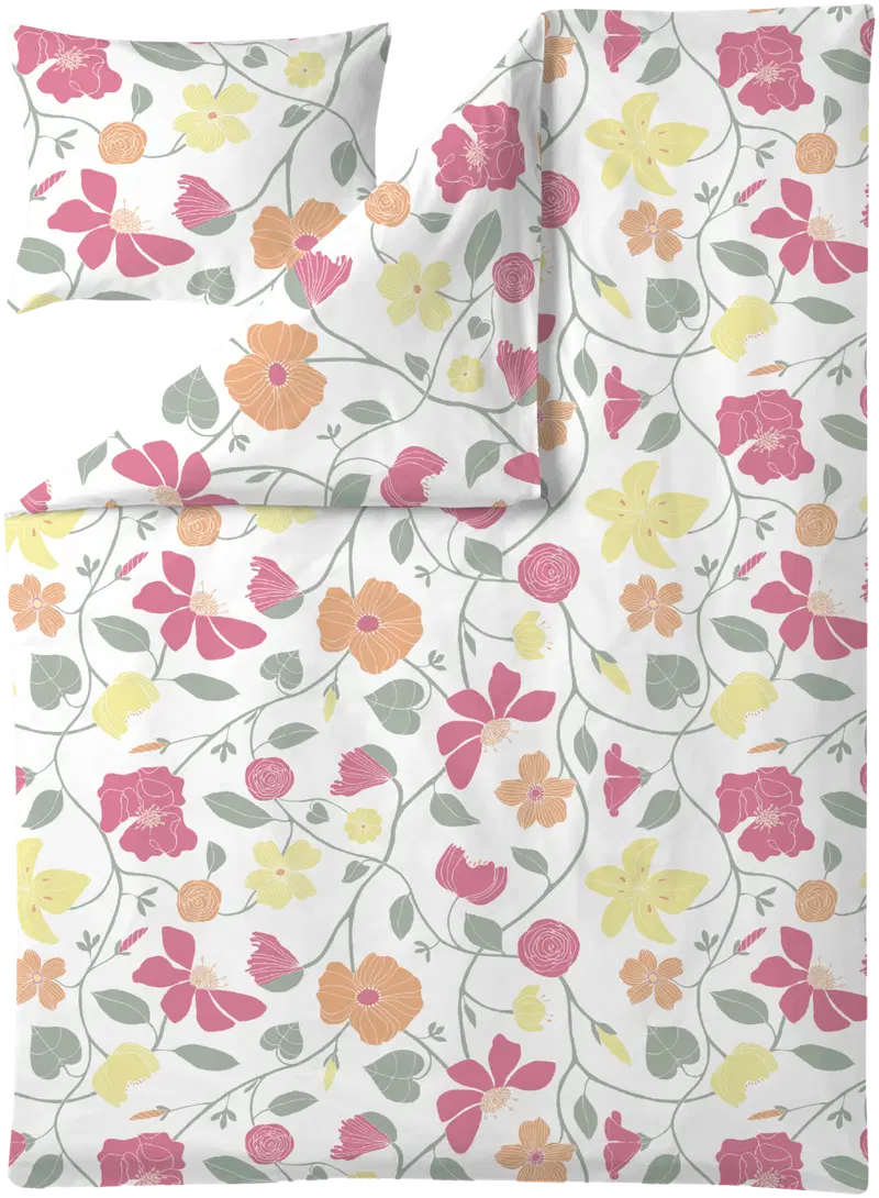 Комплект пододеяльников Finlayson Unelma 150X210+50X60 зеленый/белый/розовый (цвет зеленый/розовый)