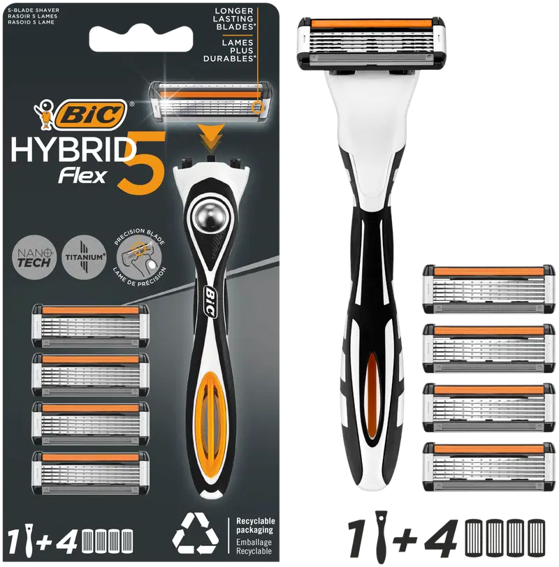 BIC Hybrid Flex 5 валов и 4 сменных лезвия