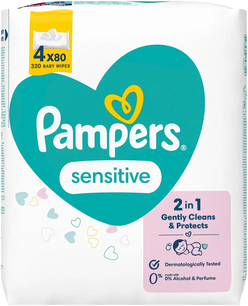 Чистящие салфетки Pampers Sensitive Baby Wipes, 320 шт.