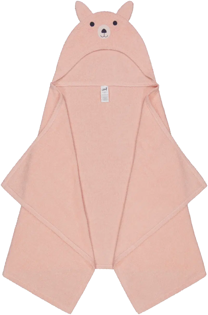 Детское полотенце с капюшоном Ciraf Kitty 70x140 см, розовое (цвет светло-розовый)