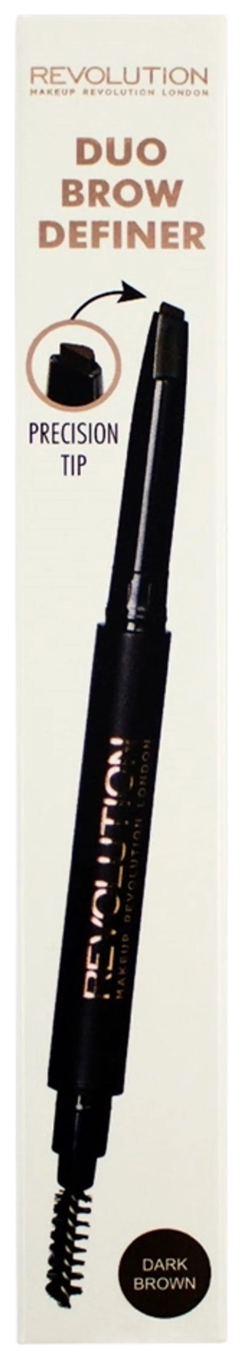 Makeup Revolution Duo Brow Pencil Темно-коричневый карандаш для бровей (цвет Средне-коричневый)