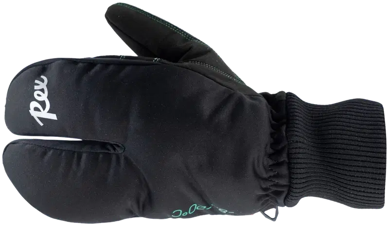 Лыжные перчатки Rex ЗЕЛЕНЫЕ -8...-20°C Lobster (размер XS, цвет ЧЕРНЫЙ)