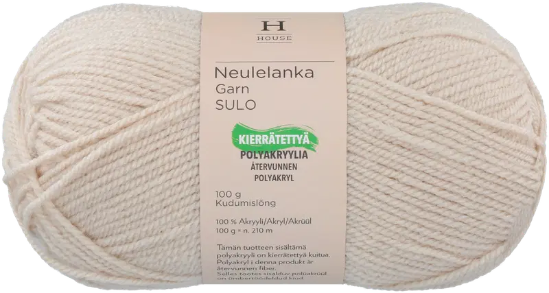 Пряжа для домашнего вязания акрил Sulo 100 г Sand Beige 6383 (цвет песочно-бежевый)
