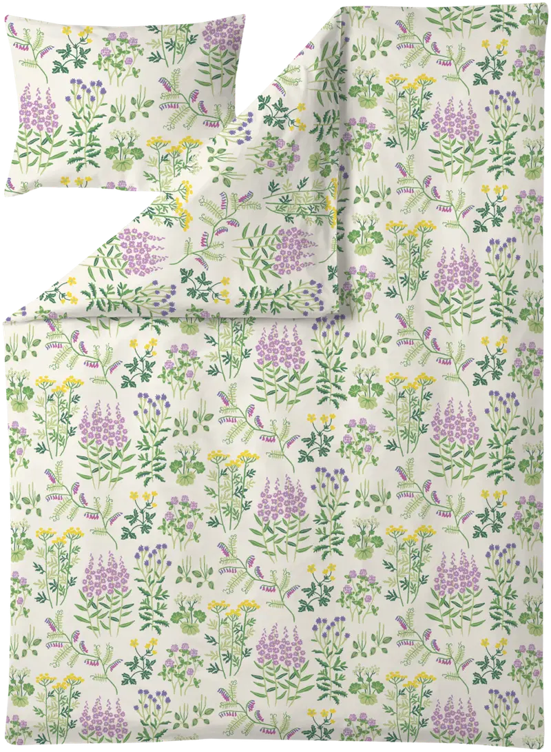 Комплект пододеяльников Finlayson Joutomaa 150x210+50x60 л.белый/зеленый (цвет натуральный белый/зеленый)