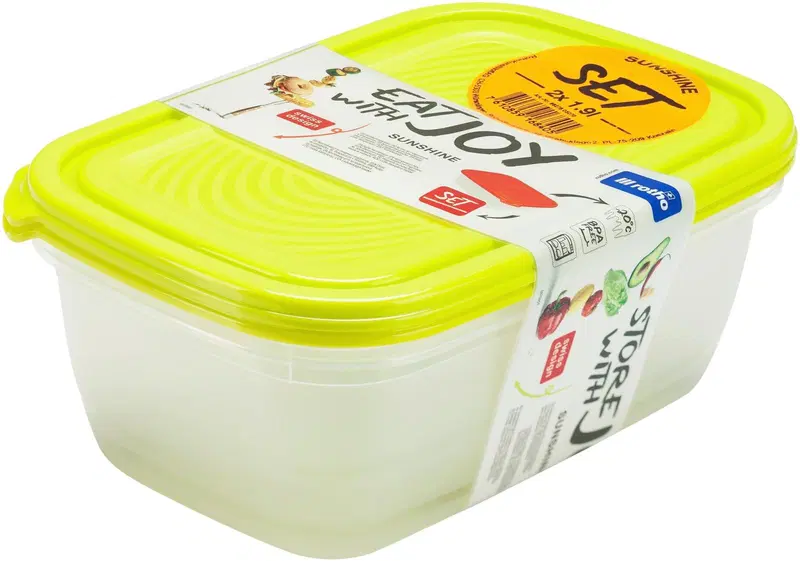 Комплект уплотнителей Rotho Sunshine 2 шт 1,9 л зеленый (цвет Прозрачный + салатовый лайм)