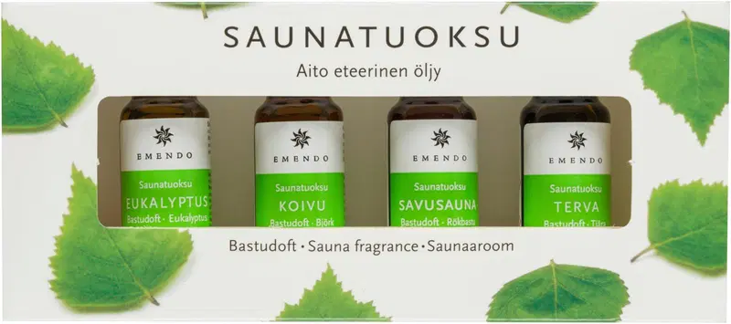 Emendo 4x10ml Ароматы для сауны на деревянной подставке (цвет 2105)