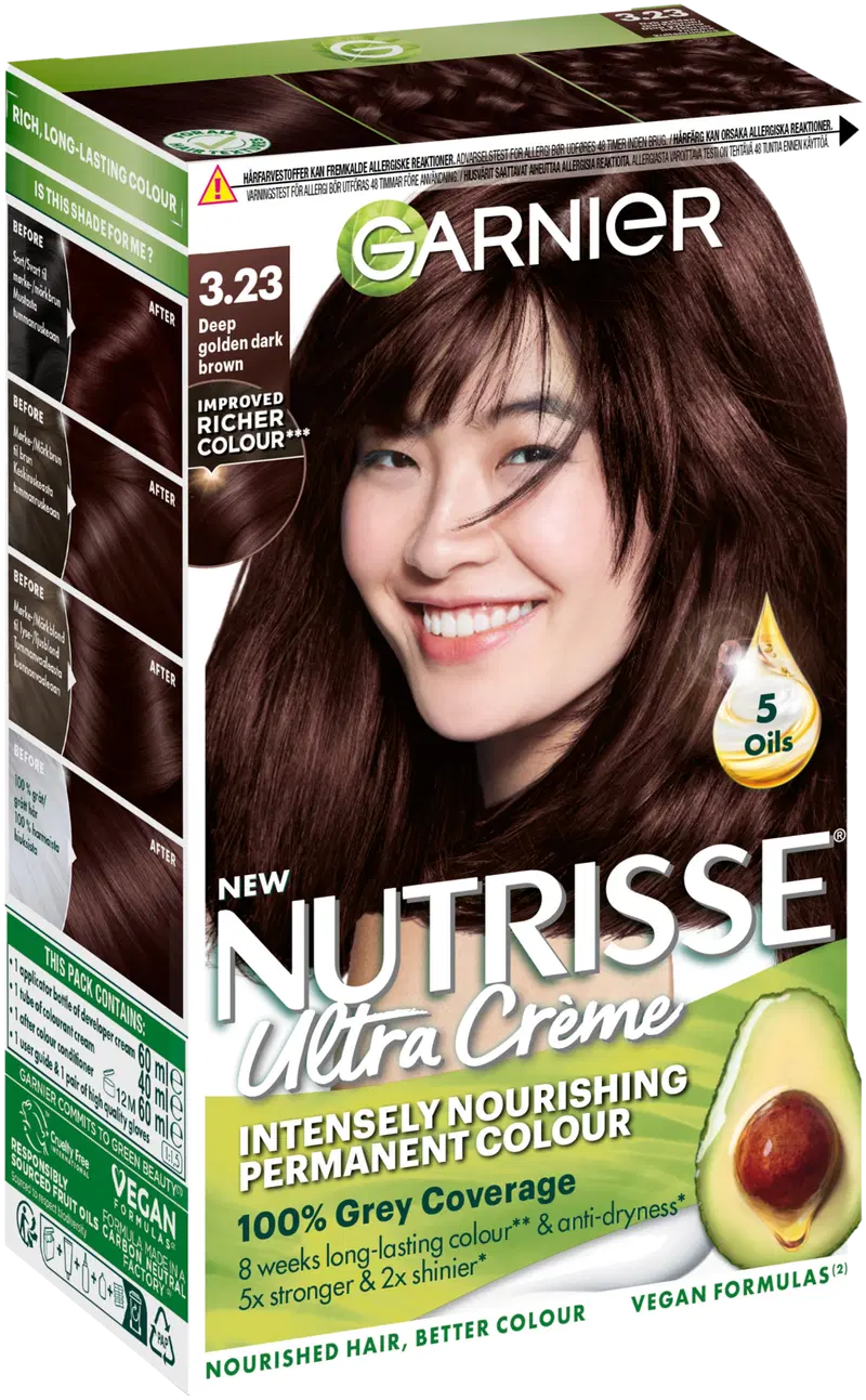 Garnier Nutrisse Ultra Creme 3.23 Глубокий Золотой Темно-Коричневый Темно-золотисто-коричневый перманентный цвет 1шт (цвет Глубокий золотисто-темно-коричневый)