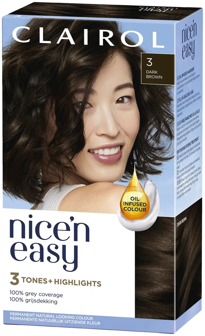 Clairol Nice'n Easy перманентный цвет 3 темно-коричневый