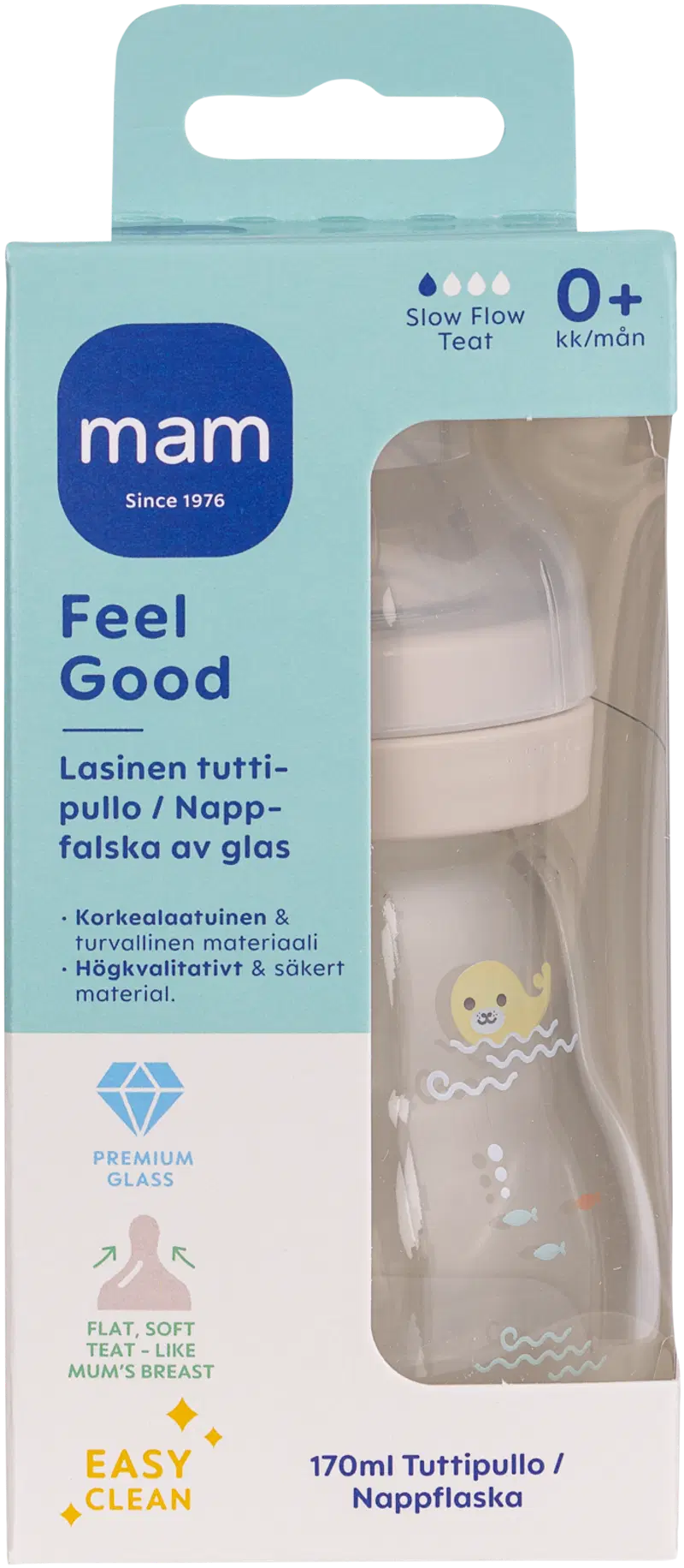 MAM Feel Good стеклянная детская бутылочка 170 мл