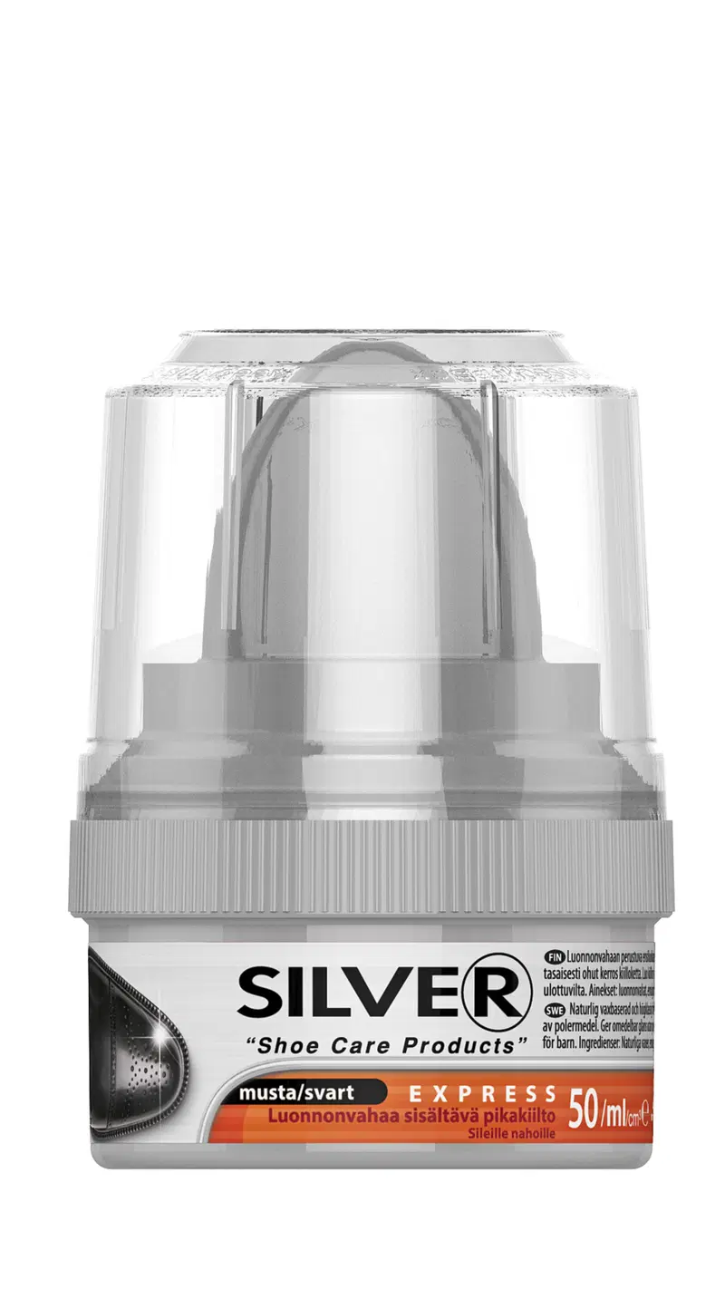 Быстродействующий полироль для обуви Silver черный 50 мл.