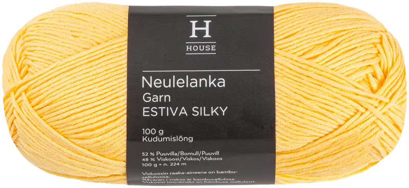 Пряжа домашняя бамбуковая смесовая вискоза-хлопок Estiva Silky 100 г Светло-желтый 215 (цвет светло-желтый)