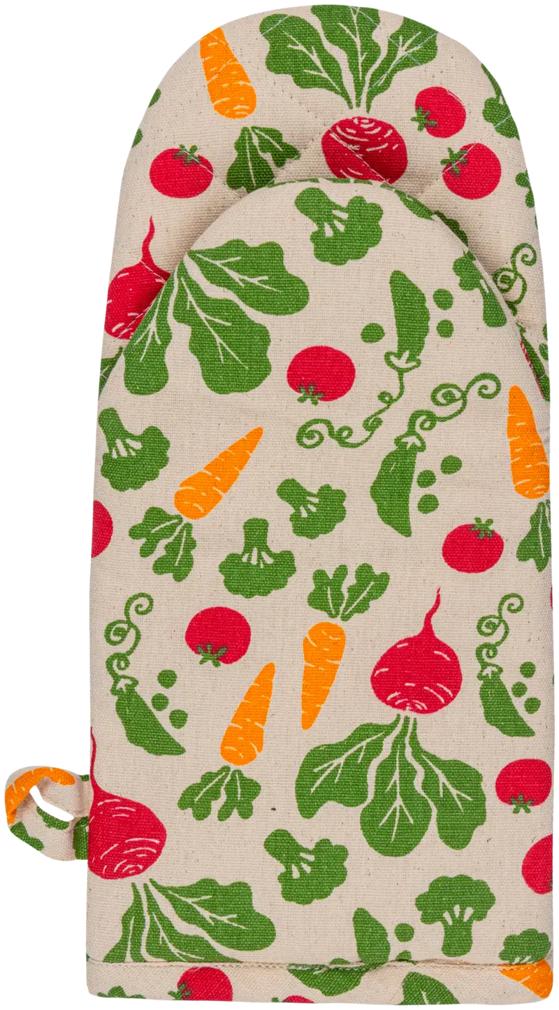 Домашняя хлопчатобумажная перчатка Harvest 15х32 см кремовый PatternLab (цвет натуральный белый/зеленый/оранжевый/красный)