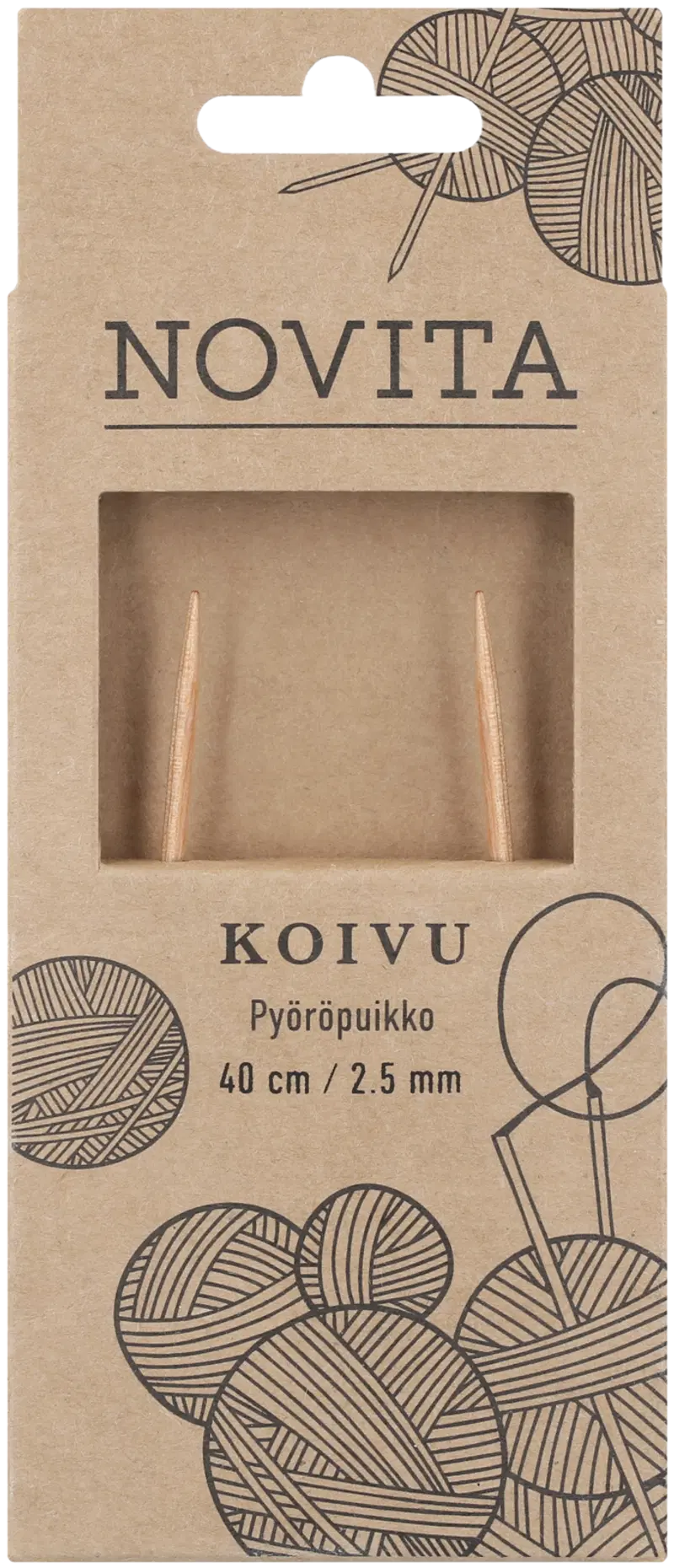 Круговые спицы Novita 40 см береза ​​2,5 мм