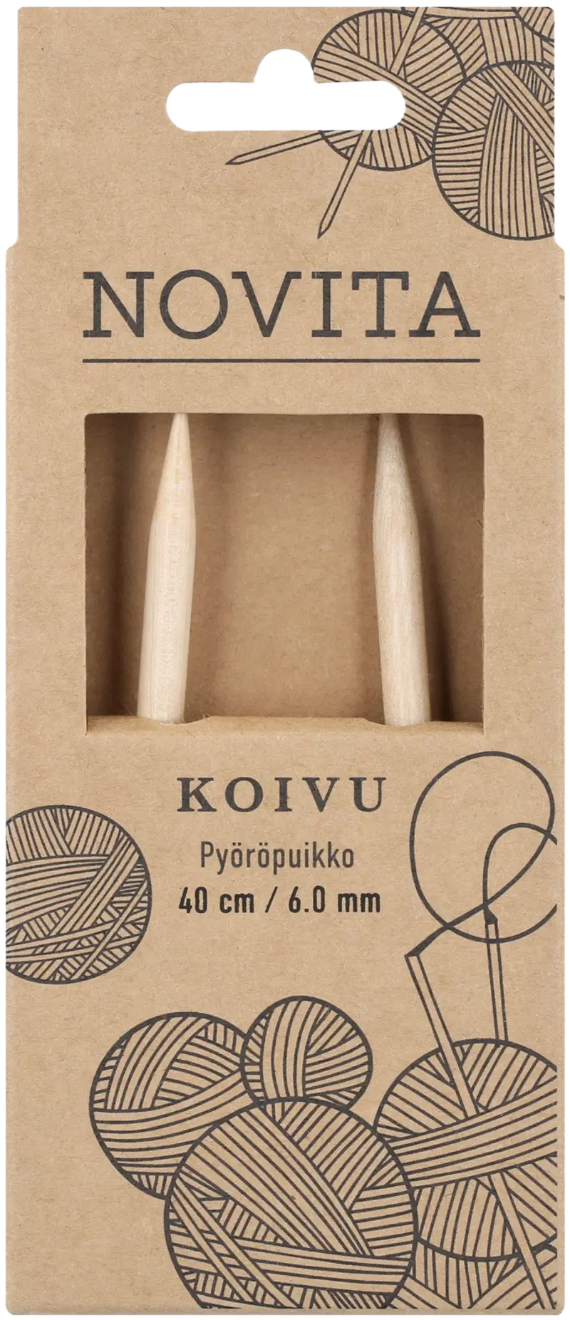 Novita Палочка круглая Береза ​​40см - 6 мм