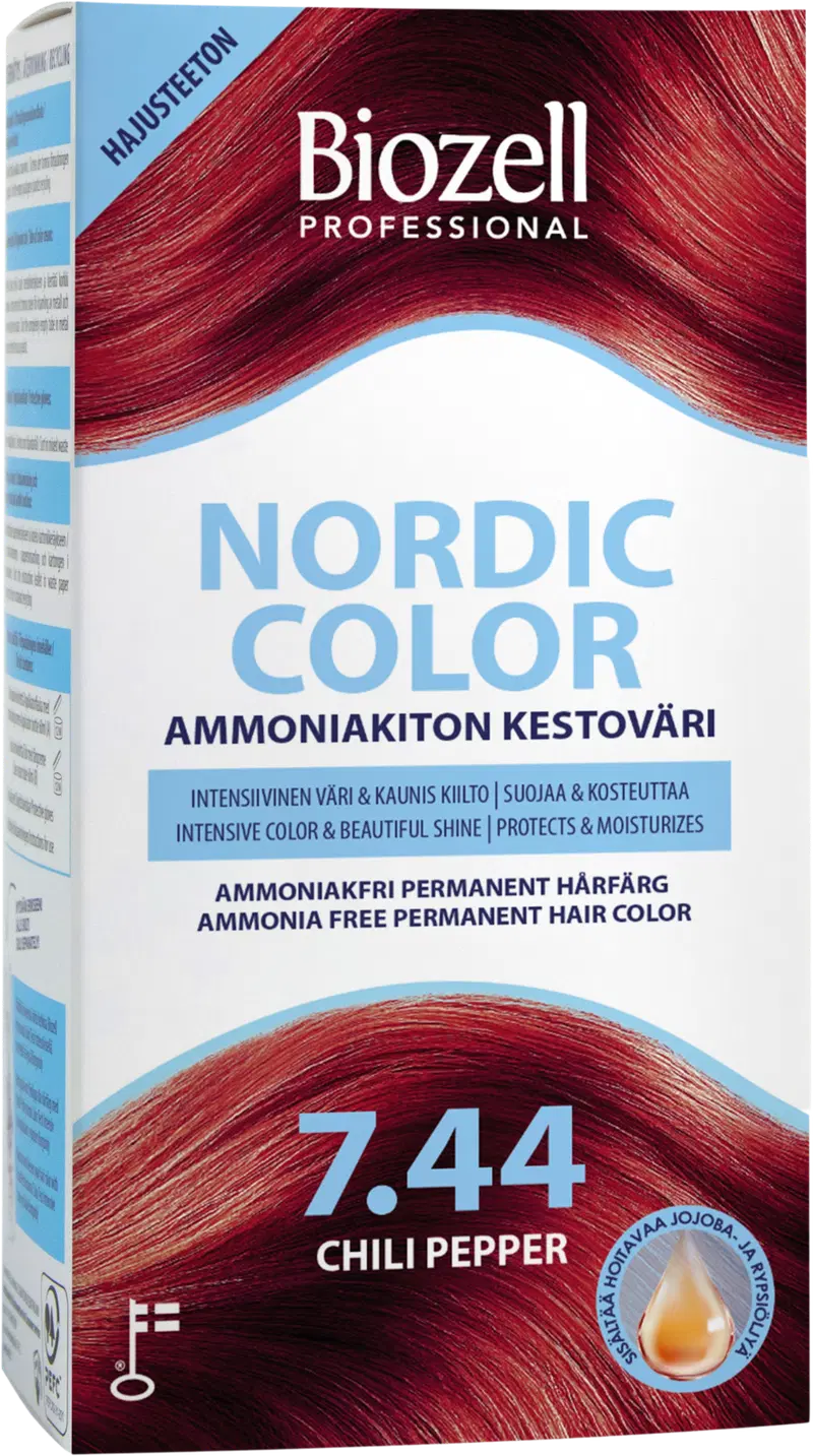 Biozell Professional Nordic Color перманентная краска без аммиака Chili Pepper 7,44 2x60 мл