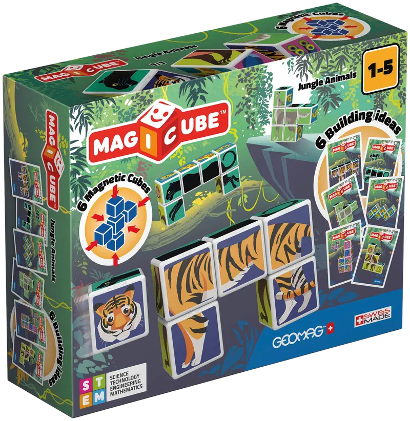 Магнитный конструктор Geomag Magicube Jungle Animals, 9 деталей