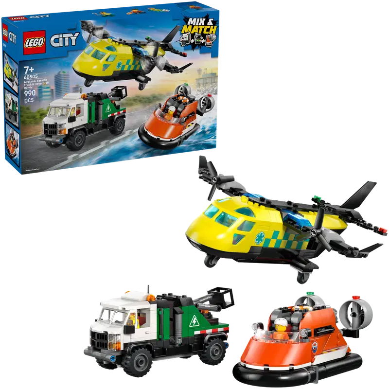 LEGO® City Great Vehicles 60505 Самолет, служебный грузовик и судно на воздушной подушке
