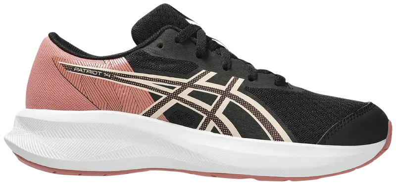 Детские кроссовки Asics Patriot 14 GS (размер 2, цвет черный/жемчужно-розовый)