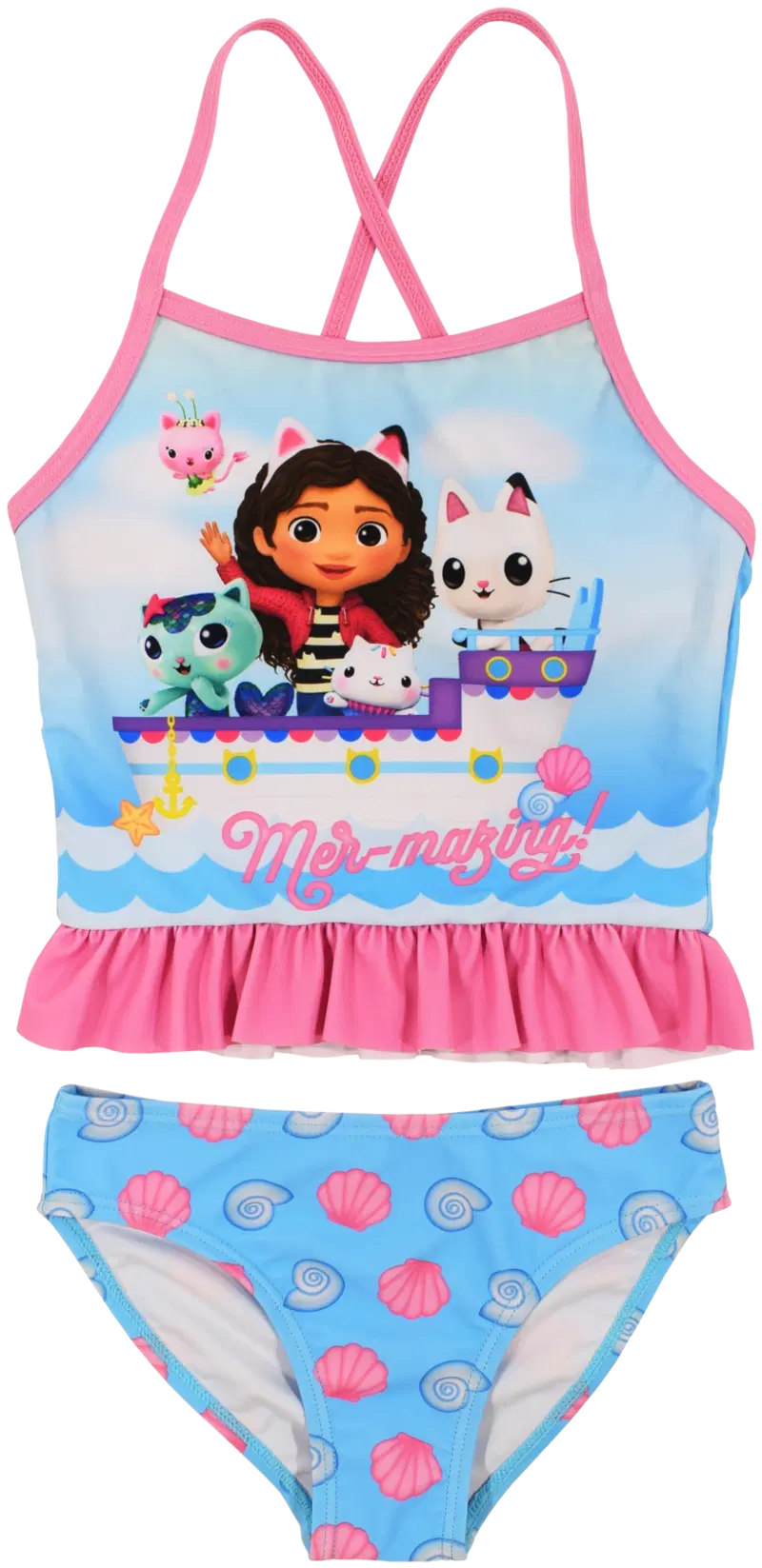 Детский раздельный купальник Gabby's Dollhouse EM-GABB-0066 (размер 100, цвет Голубой)