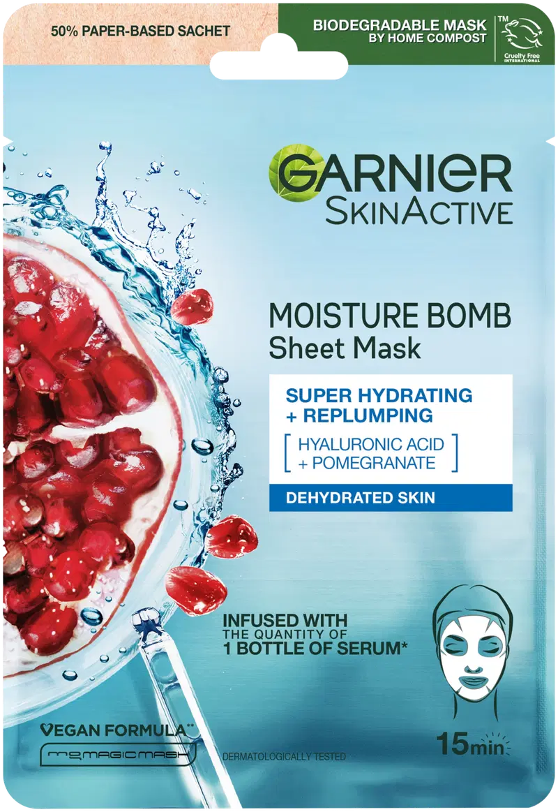 Garnier SkinActive Moisture Bomb увлажняющая тканевая маска для лица 28г