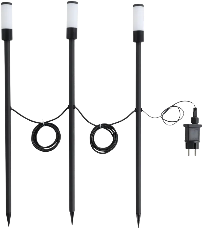 Eglo Zancaro 1 Декоративная лампа с заземляющим шипом, 3 предмета, 3x1 Вт LED RGB, черный IP44