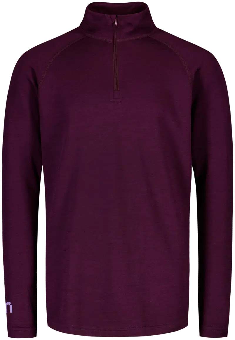Детская футболка-поло North Outdoor Sensitive на молнии из мериносовой ткани (размер 122-128, цвет слива)