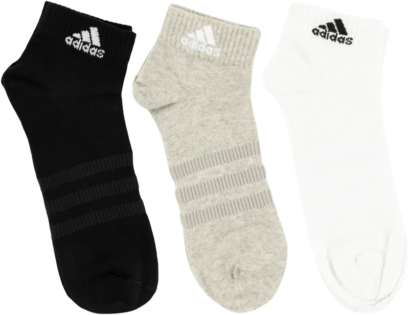 Мужские тренировочные носки adidas IC1283, 3 пары (размер 40-42, цвет Чёрный/серый/белый)