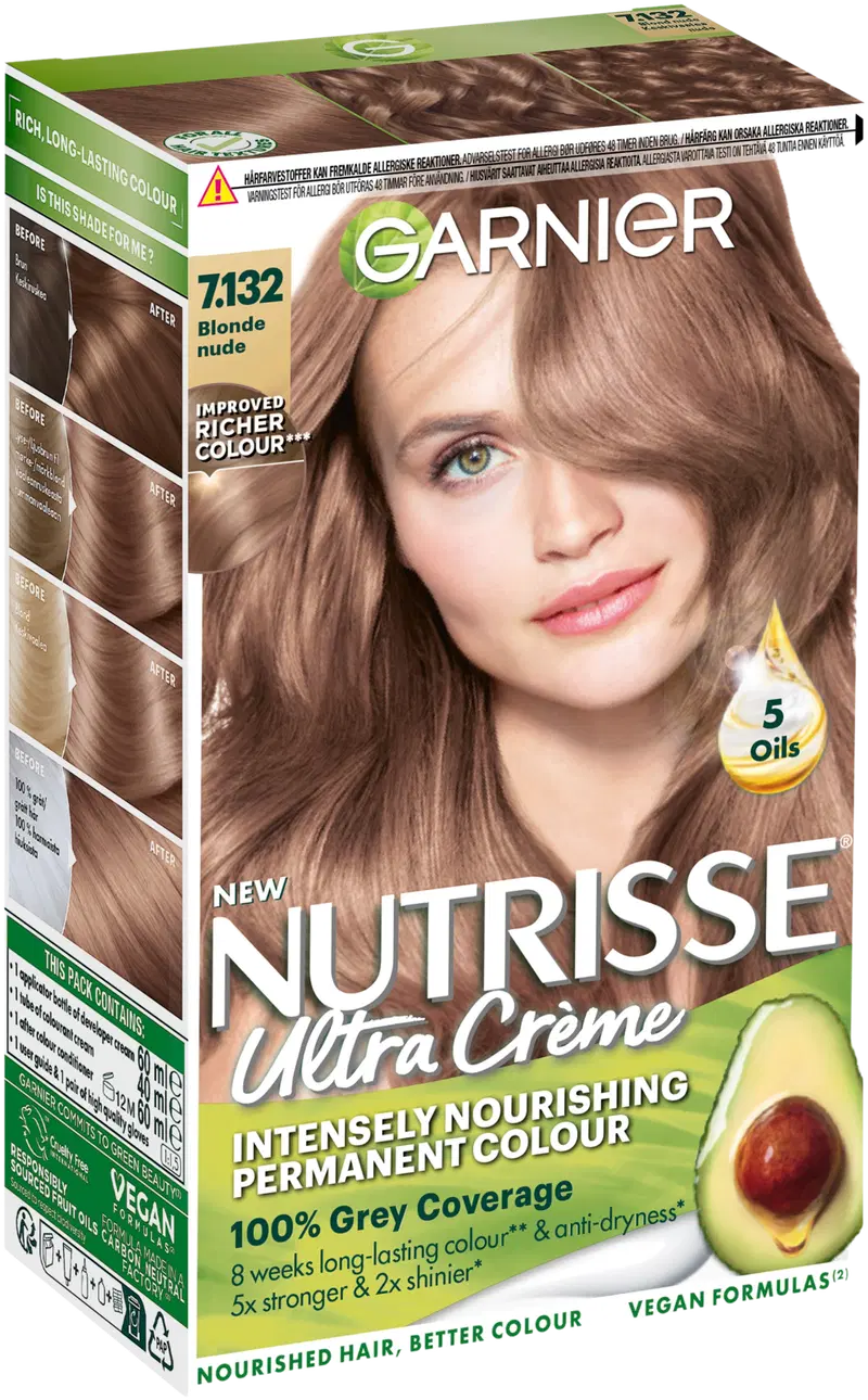 Garnier Nutrisse Ultra Creme 7.132 Blonde Nude Средне-русый перманентный цвет 1 шт. (цвет блондинка обнаженная)