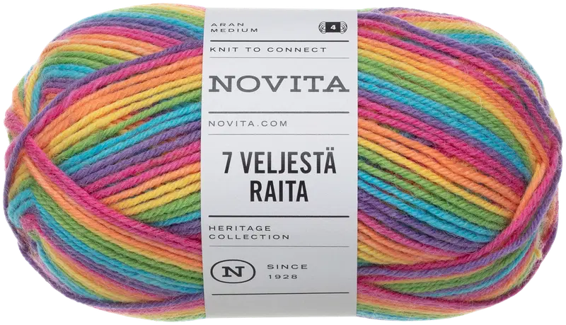 Пряжа Novita от 7 Brothers Stripe 100 г радуга 980 г. (цвет радуга)