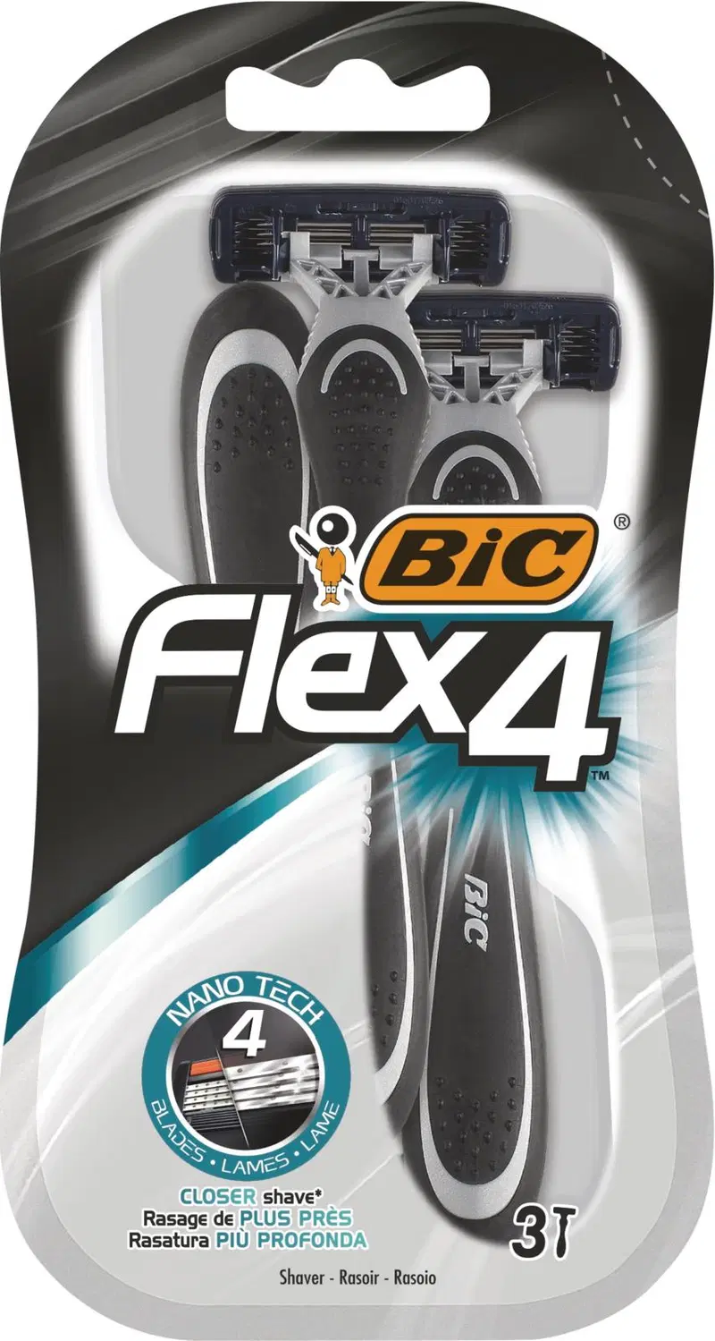 Лезвия с хвостовиком BIC Flex 4, 3 шт.