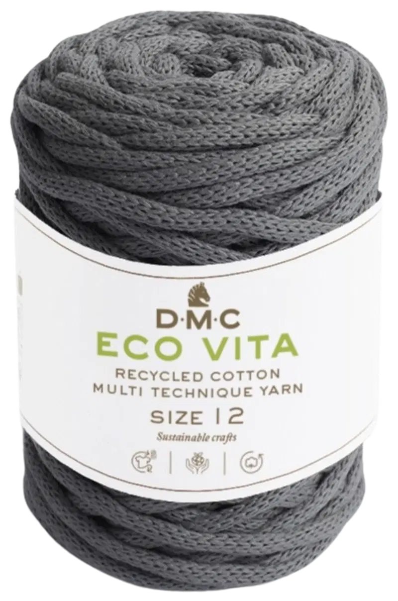 Шнур DMC Eco Vita 250г серый (цвет Темно-серый)