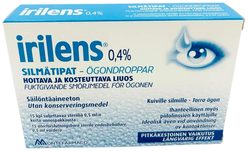 Капли-пипетки для глаз Irilens 0,4% гиалуроновая кислота 15 шт х 0,5 мл
